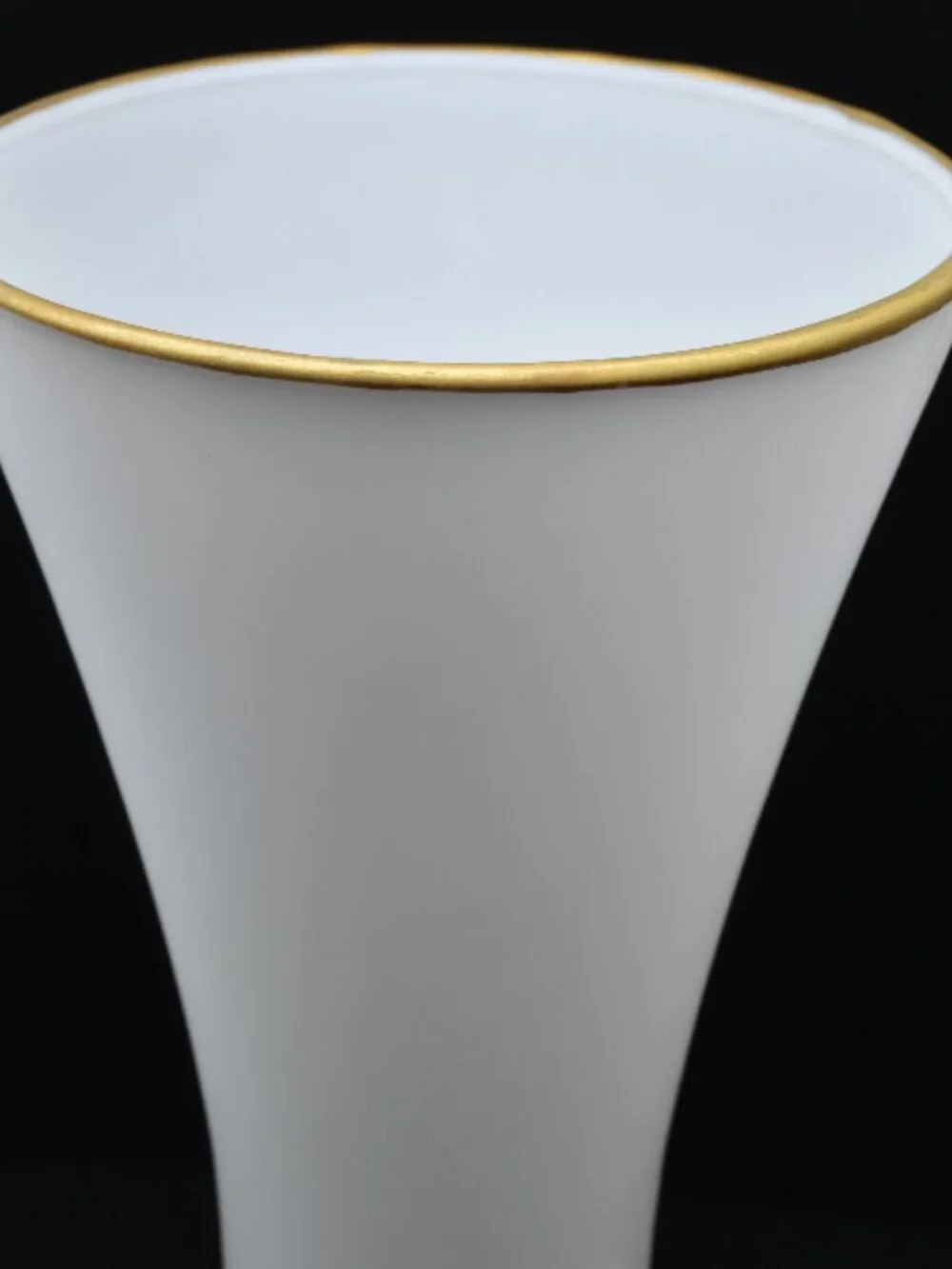 Vintage Frosted White Glass Vase with Boho Accents, 1960-1970s
